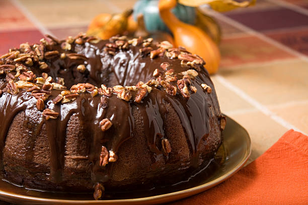 Luxurious Chocolate Bundt Cake topped with Ganache